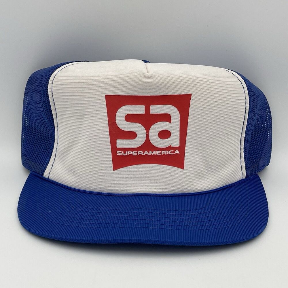 Vintage Super America Gas Station Oil Hat Trucker Cap Rare 1980s